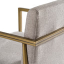 Burnham- Contemporary Light Grey Fabric + Brass Counter Stool