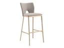 Burton - Glam Greige Fabric + Brass Bar Stool (Set of 2)