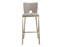 Burton - Glam Greige Fabric + Brass Bar Stool (Set of 2)