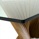 Byer - Modern Glass + Walnut Dining Table