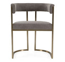Byron - Modern Grey Fabric + Antique Brass Counter Chair