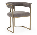 Byron - Modern Grey Fabric + Antique Brass Counter Chair