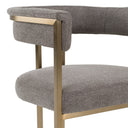 Byron - Modern Grey Fabric + Antique Brass Counter Chair