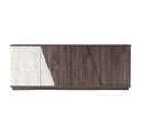 Cairo - Italian Modern Faux Marble & Pecan Elm Extendable Dining Table