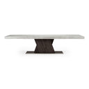 Cairo - Italian Modern Faux Marble & Pecan Elm Extendable Dining Table
