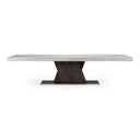 Cairo - Italian Modern Faux Marble & Pecan Elm Extendable Dining Table