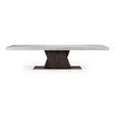 Cairo - Italian Modern Faux Marble & Pecan Elm Extendable Dining Table