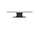 Cairo - Italian Modern Faux Marble & Pecan Elm Extendable Dining Table
