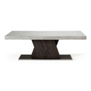 Cairo - Italian Modern Faux Marble & Pecan Elm Extendable Dining Table