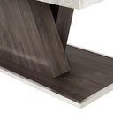Cairo - Italian Modern Faux Marble & Pecan Elm Extendable Dining Table