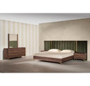 Calabria Modern Walnut & Green Velvet Bedroom Set