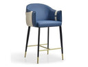 Calderon - Modern Blue & Beige Vegan Leather Counter Chair