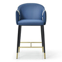 Calderon - Modern Blue & Beige Vegan Leather Counter Chair