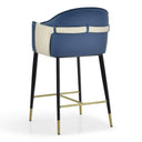 Calderon - Modern Blue & Beige Vegan Leather Counter Chair