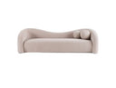 Calico - Contemporary Beige Pebble Fabric 3-Seat Sofa
