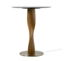 Calvary - Mid-Century Modern Beige Vegan Leather + Walnut Counter Chair