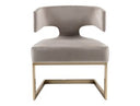 Calvo Modern Off-White Velvet & Brass Dining Chair