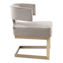 Calvo Modern Off-White Velvet & Brass Dining Chair