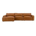 Cambria - Modern RAF Cognac Leather Sectional Sofa