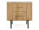 Cambridge White Marble & Mango 2 Drawer Nightstand