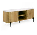 Cambridge White Marble & Mango Round End Table