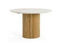 Cambridge White Marble & Mango Round Dining Table