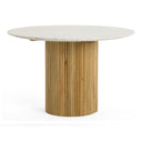 Cambridge White Marble & Mango Round Dining Table