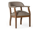 Utah - Modern Walnut and Brown Eco-Leather Dining Chair- Set of 2