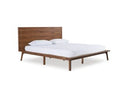 Soria Mid-Century Grey & Walnut Bed