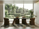 Carnaby - Modern Dark Grey Glass + Walnut Dining Table