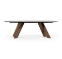 Barbon - Modern Black Glass + Walnut Buffet