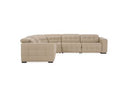 Carney - Modern Beige Leather Sectional Sofa + 3 Recliners