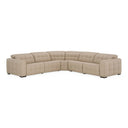 Carney - Modern Beige Leather Sectional Sofa + 3 Recliners