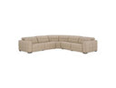 Carney - Modern Beige Leather Sectional Sofa + 3 Recliners