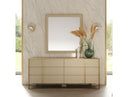 Cartier - Modern Beige Shagreen and Brushed Brass Dresser
