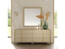 Cartier - Modern Beige Shagreen & Brushed Brass Mirror