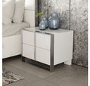 Cartier - Modern White Vegan Leather + Stainless Steel Bed