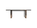Paxton Modern Glass & Rosegold Dining Table