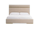 Cartier - Modern Beige Velvet & Brushed Brass Bed