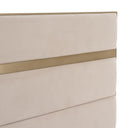Cartier - Modern Beige Velvet + Brushed Brass 4-Piece Bedroom Set