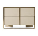 Cartier - Modern Beige Shagreen & Brushed Brass Mirror