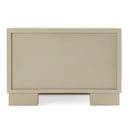 Cartier - Modern Beige Shagreen and Brushed Brass Nightstand
