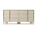 Cartier - Modern Beige Velvet + Brushed Brass 4-Piece Bedroom Set