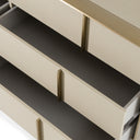 Cartier - Modern Beige Velvet + Brushed Brass 4-Piece Bedroom Set