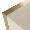 Cartier - Modern Beige Shagreen and Brushed Brass Dresser