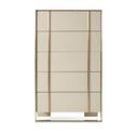 Cartier - Modern Beige Shagreen and Brushed Brass Nightstand