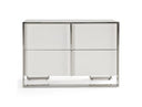 Cartier - Modern White + Stainless Steel Nightstand