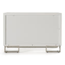 Cartier - Modern White + Stainless Steel Nightstand