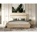 Cartier - Modern Beige Shagreen and Brushed Brass Nightstand