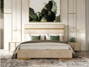 Daystar - Modern Beige Velvet & Gold Bed
